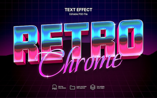 Эффект текстового хрома 80-х