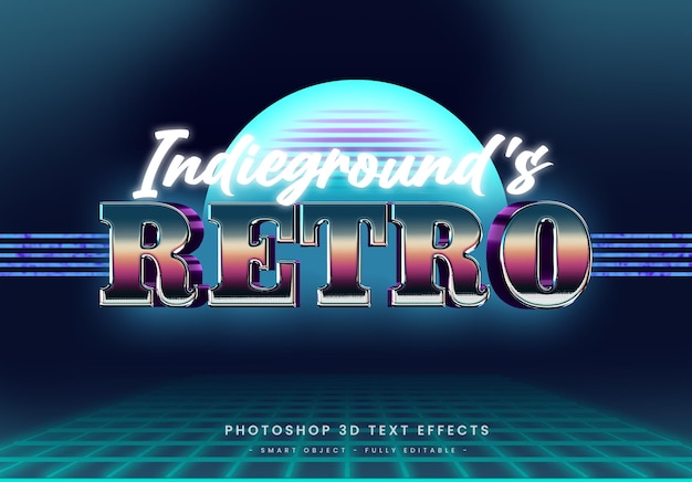 PSD 80s retro text effect