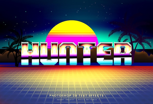 PSD 80s retro text effect