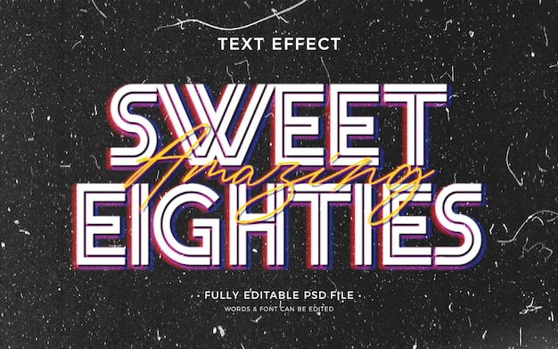 PSD 80s style text effect