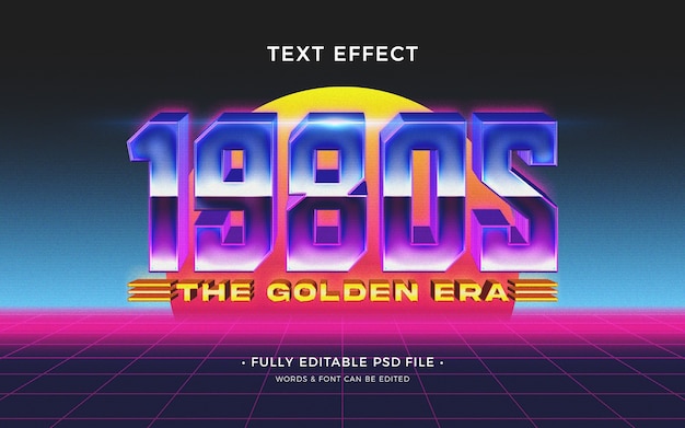 80年代スタイルのテキスト効果