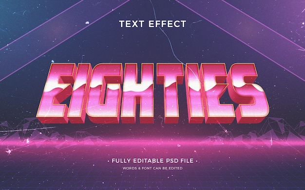 PSD 80s style text effect