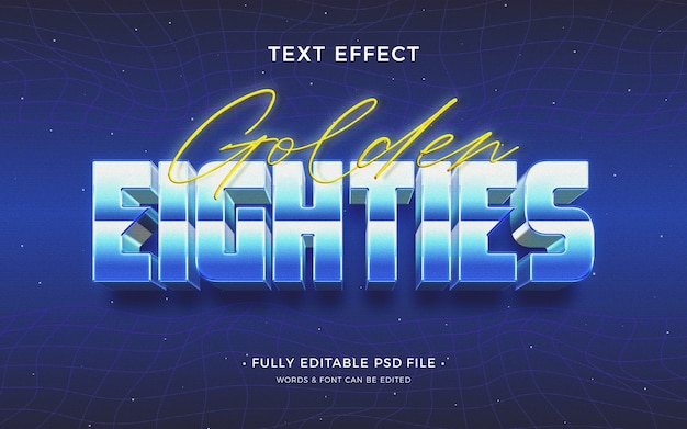 80s style text effect