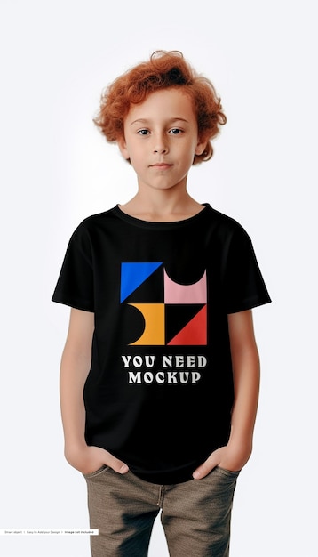812 歳の少年 T シャツのモックアップ