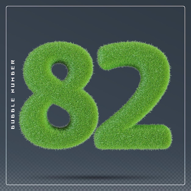 82 number grass green 3d render