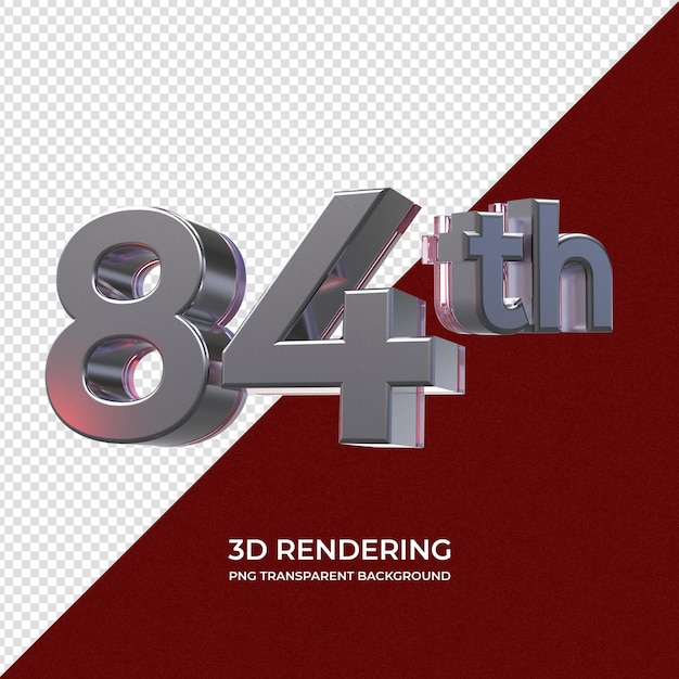 84th 3d rendering transparent background