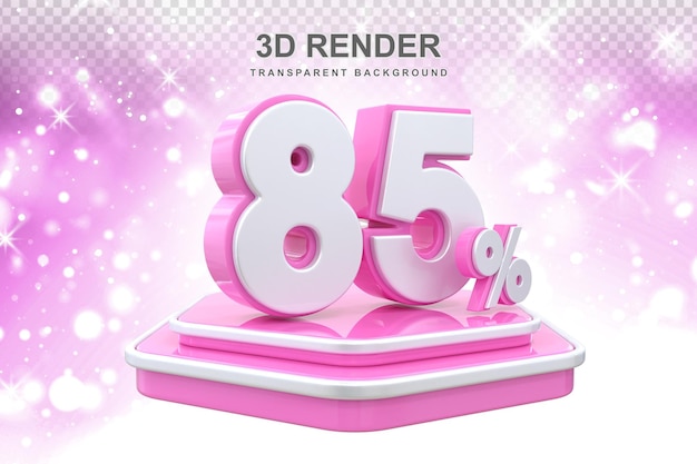 85 percent promotion podium 3d render