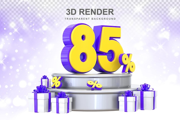 Promozione dell'85 per cento con regalo 3d