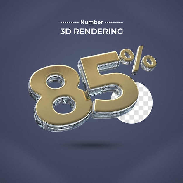 PSD 85 procent renderowania 3d z przezroczystym tłem