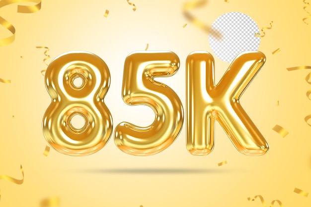 85k volgers gouden ballonnen nummer