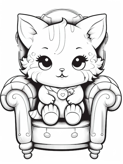 PSD 8k colorful book transparent eps kawaii style cat on a chair ar 34 uplight q 1 v 51