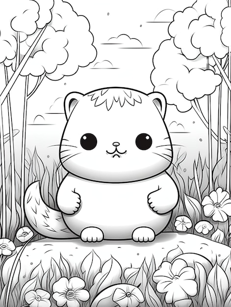 8k Colorful Book Transparent EPS kawaii style cat on a nature trail