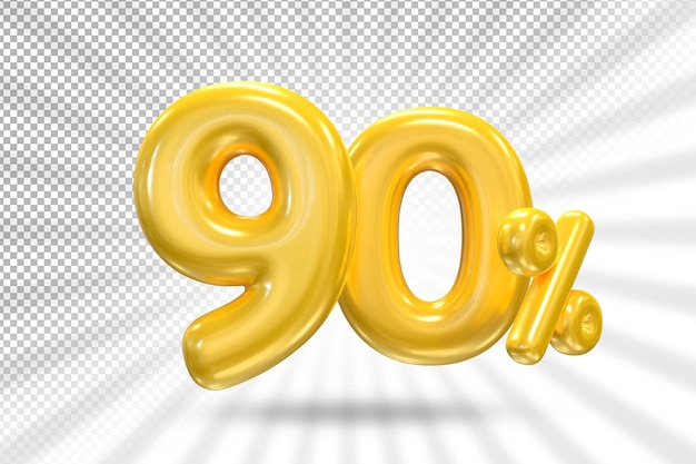 90 percent balloons gold luxury offer in 3d