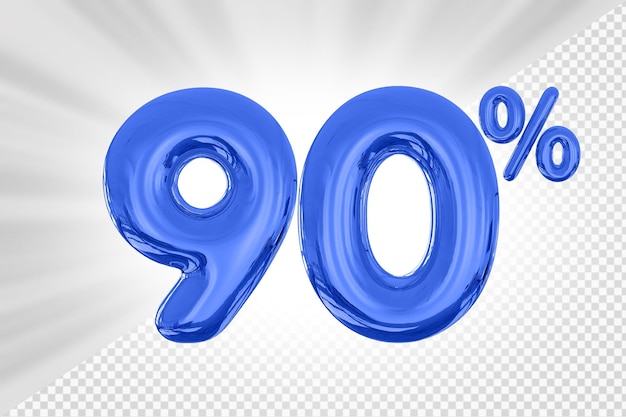 90 per cento di offerta blu in 3d