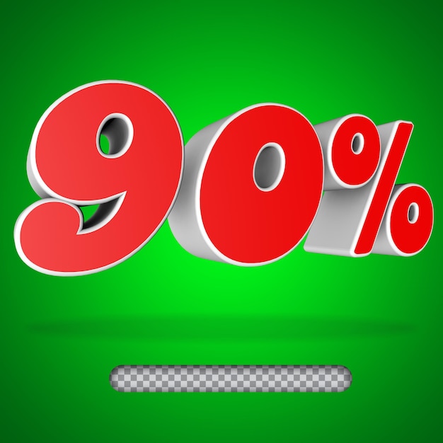 90 percent discount no background 3d, 4d, by cinema 4d