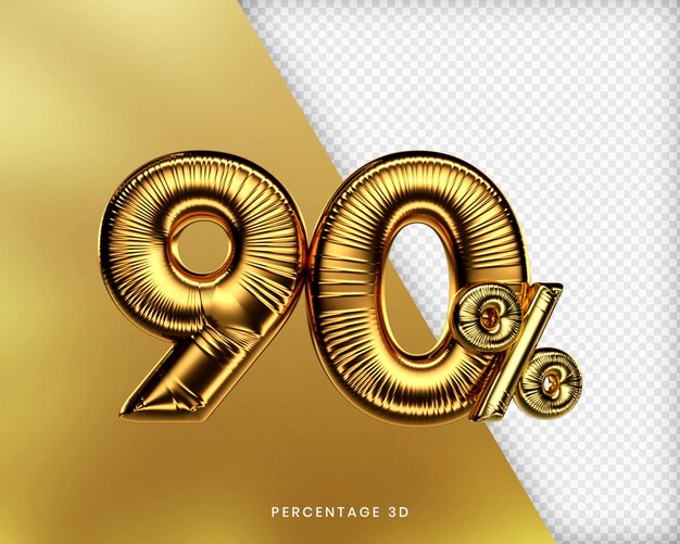 90% 골드 3D 프리미엄 PSD