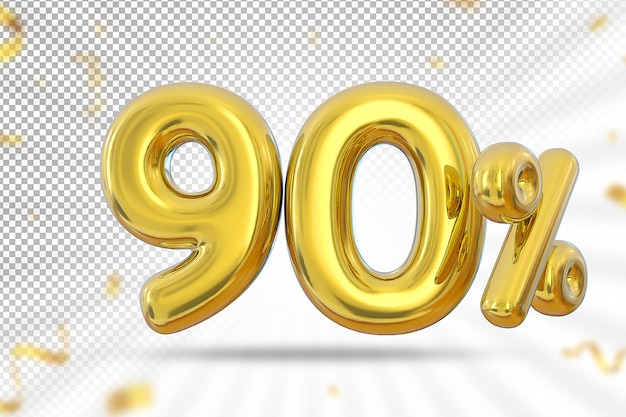 Offerta di palloncini d'oro al 90% in 3d