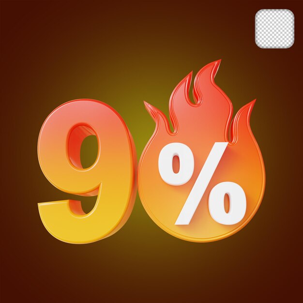 90 percent hot sale discount 3d illustration