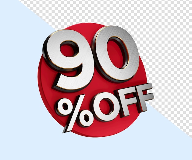 90 Percent off 3d Sign on White Special Offer 90 Discount Tag flash Sale Up to Ninety Percent Off