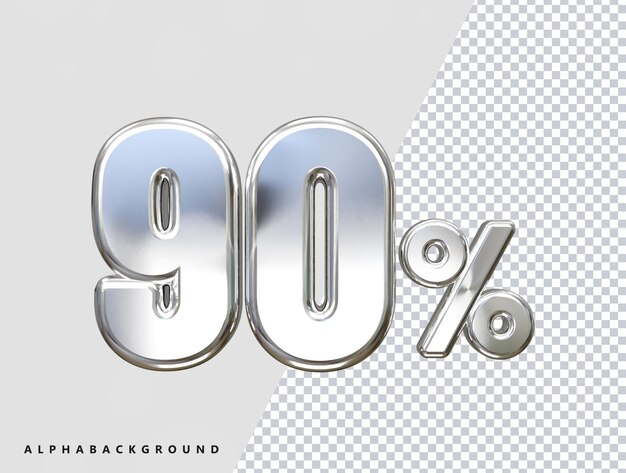 90 percent off vector text effect 3d rendering gold