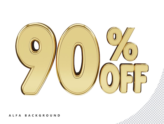 90 percentage off discount sale tag