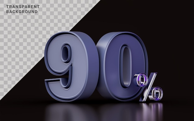 90 procent zniżki oferta metaliczny efekt na ciemnym tle ilustracja 3d do marketingu zakupów