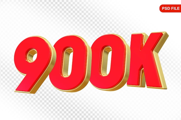 900K Follow Red Number Dziękuję za śledzenie