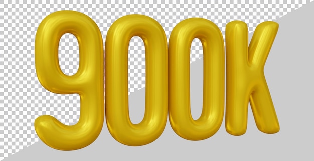 Дизайн 900 тысяч подписчиков в 3D-рендеринге