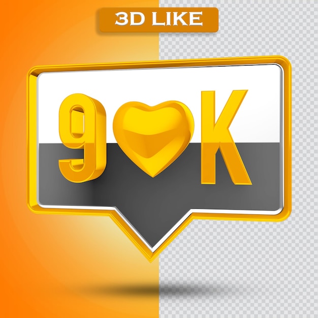 90k icon transparent 3d