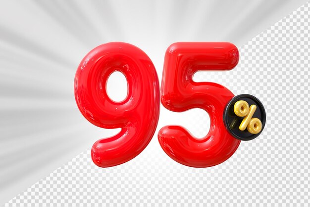 PSD sconto del 95% sul numero di palloncino rosso 3d