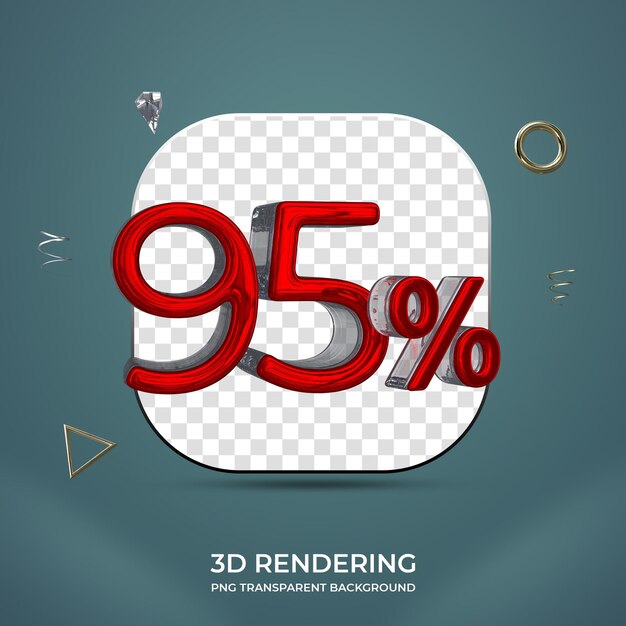 95 procent 3d nummer transparante achtergrond