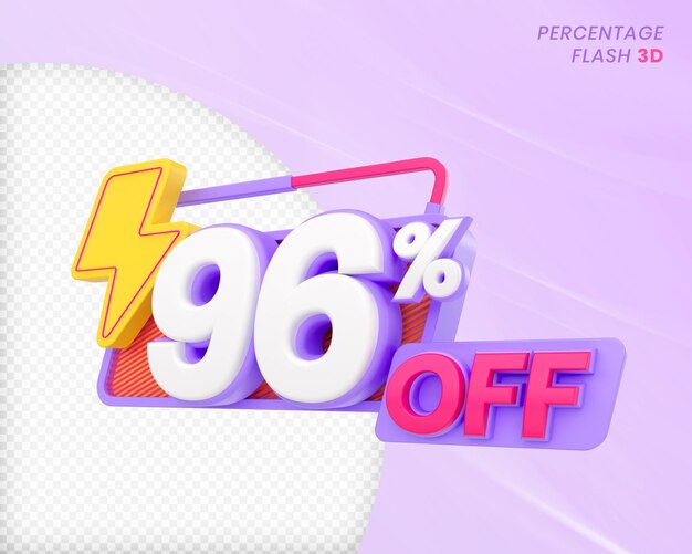 96 percent off with flash element 3d render premium psd