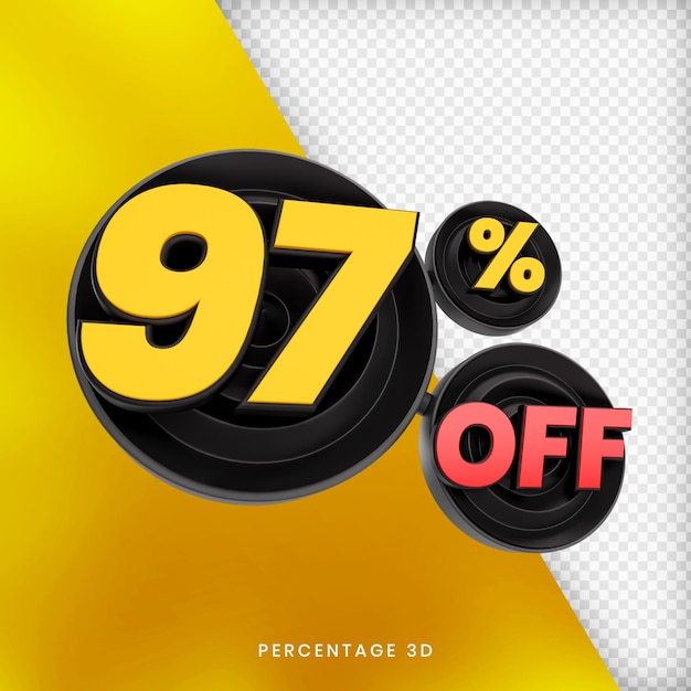97 percentage off 3d render isolated premium psd