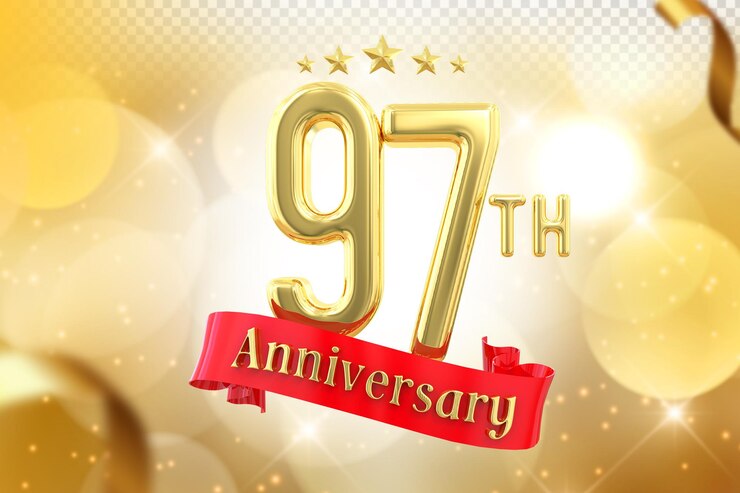 PSD 97年記念 ゴールドバナー 3d