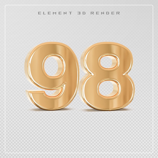 98 golden 3d rendering