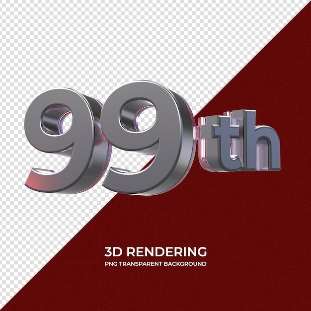 PSD 99° rendering 3d sfondo trasparente