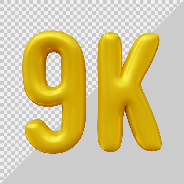 9k followers design in 3d render
