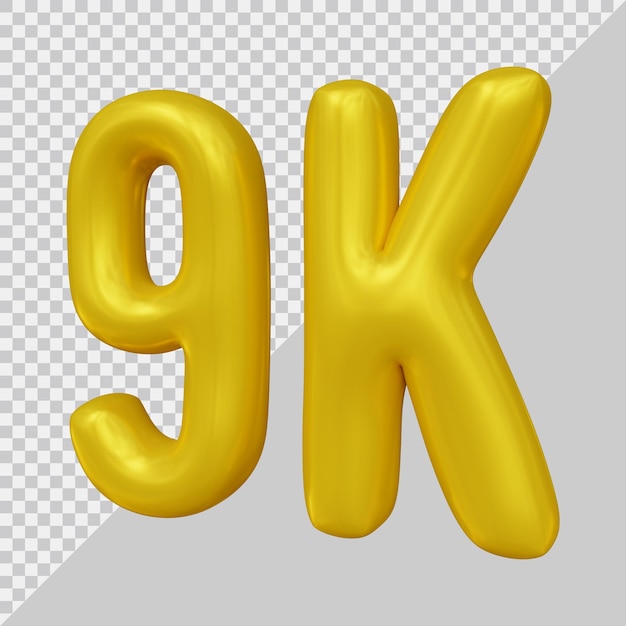 9k followers design in 3d render