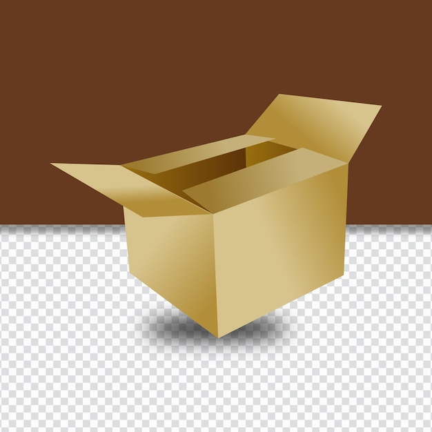 A 3D box with a brown background