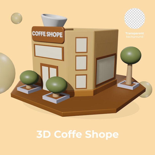 3d コーヒーショップのデザイン