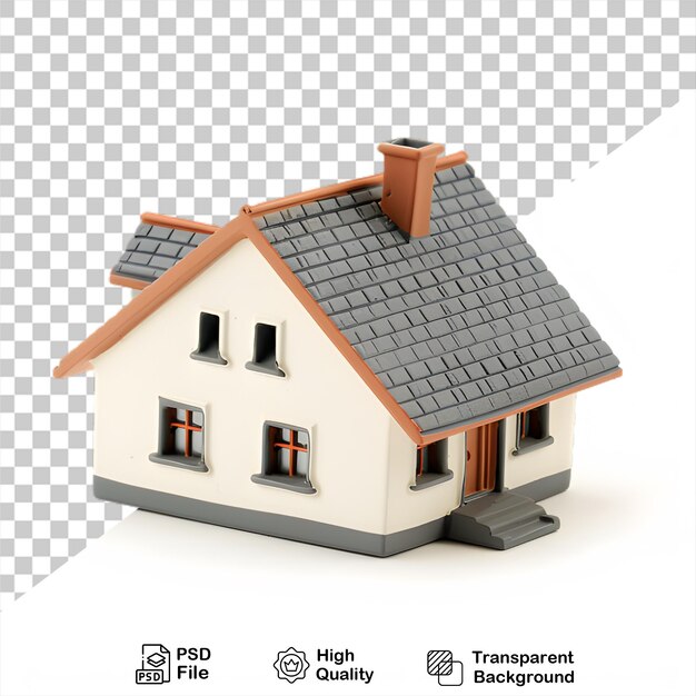 PSD a 3d model house on the front isolated on transparent