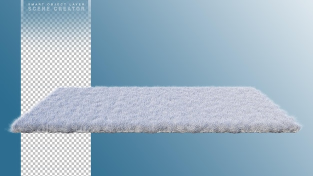 PSD 흰색 모피에 제품 디스플레이의 3d 렌더링 이미지
