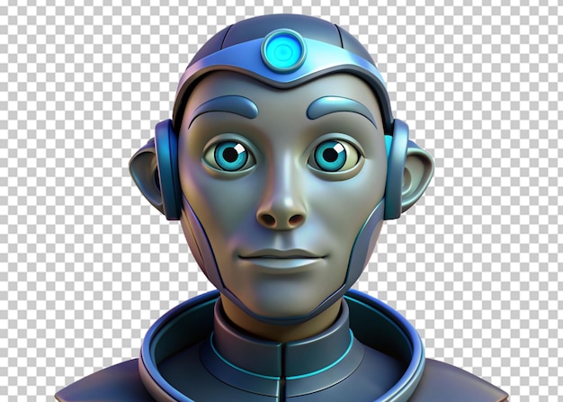 a 3d robot head with the word robot on it