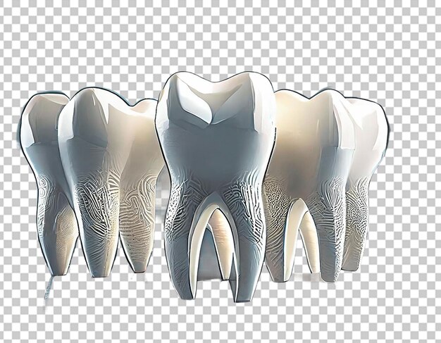 3d 単一の歯のセット