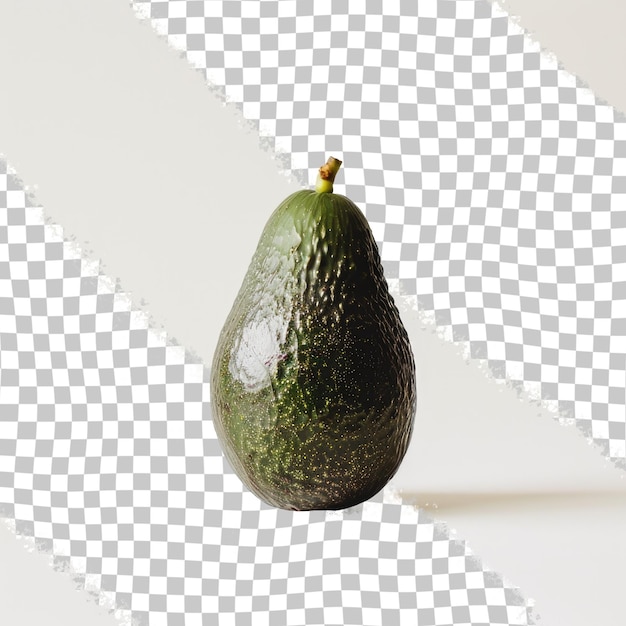 PSD a avocado is on a white background with a grid of squares in the background