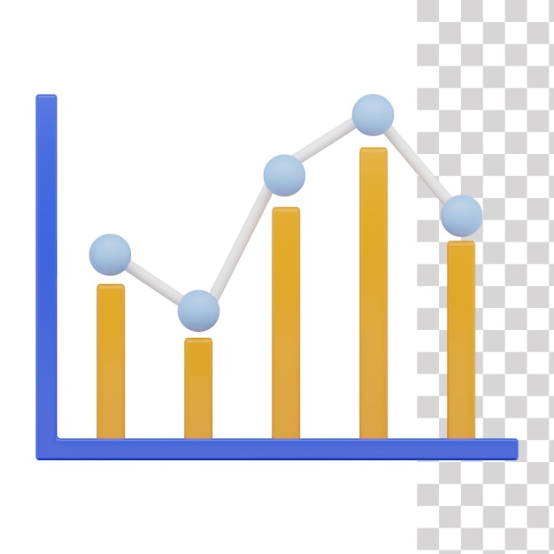 A bar graph with a line graph on it