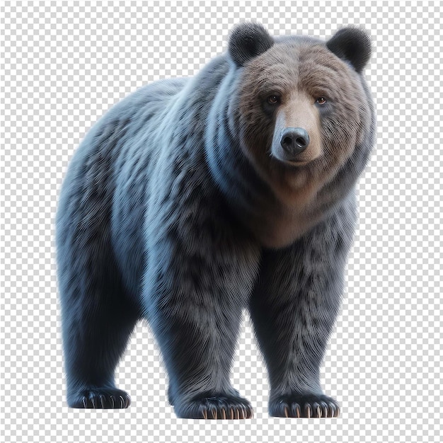 Медведь стоит на прозрачном фоне