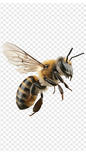 PSD Пчела летит вокруг головы пчелы и имеет черный нос