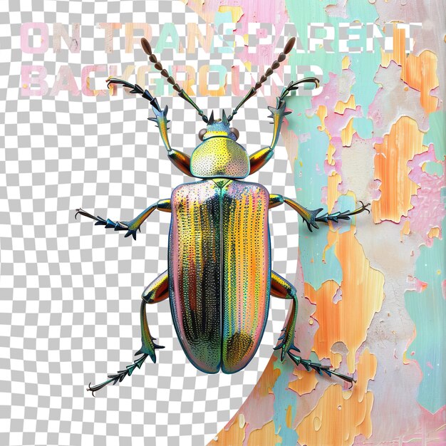 PSD その上にバグの絵を描いた甲虫