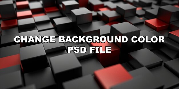 PSD キューブの黒と赤のパターン ストックの背景